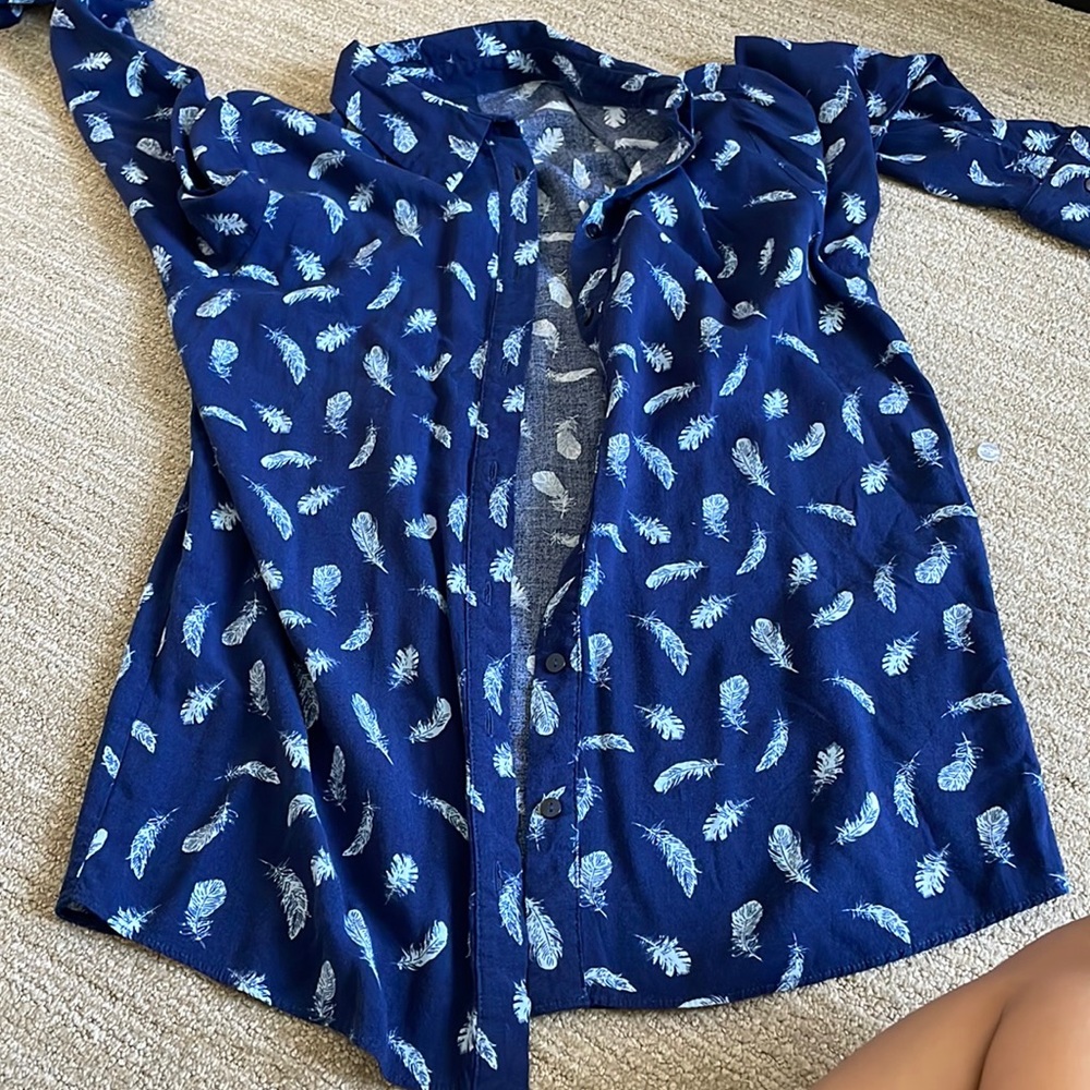 Blue Button feather